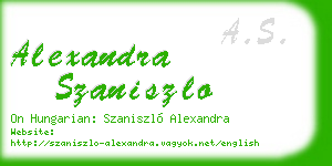 alexandra szaniszlo business card