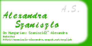 alexandra szaniszlo business card